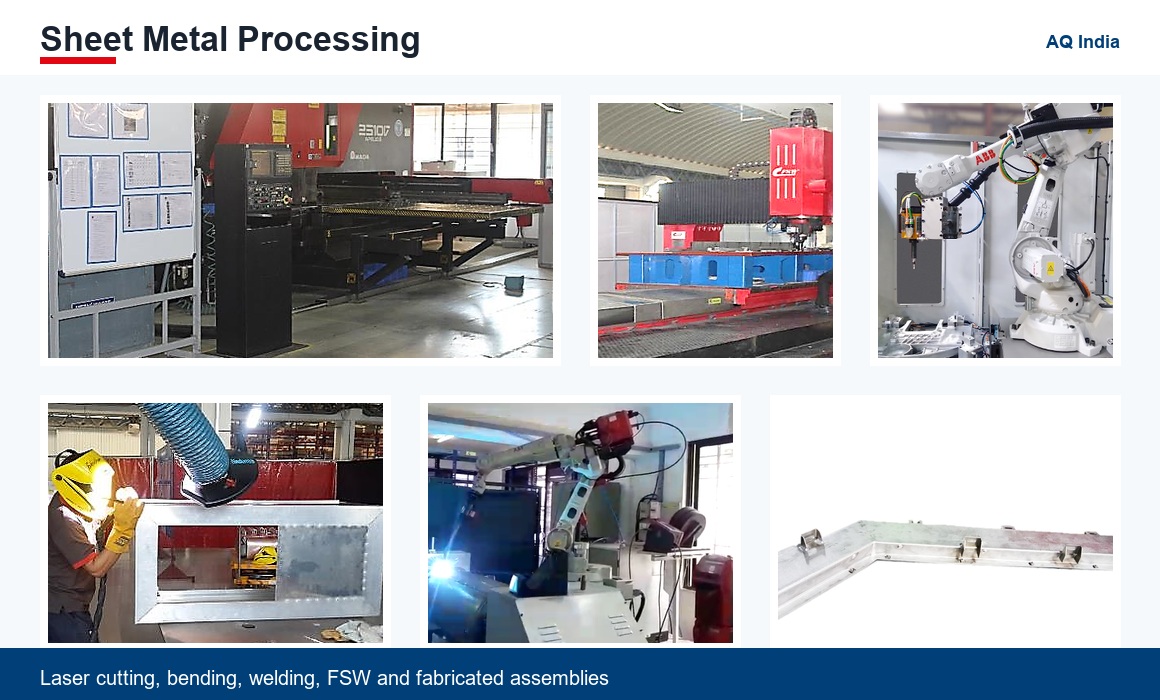 AQ India sheet metal processing collage